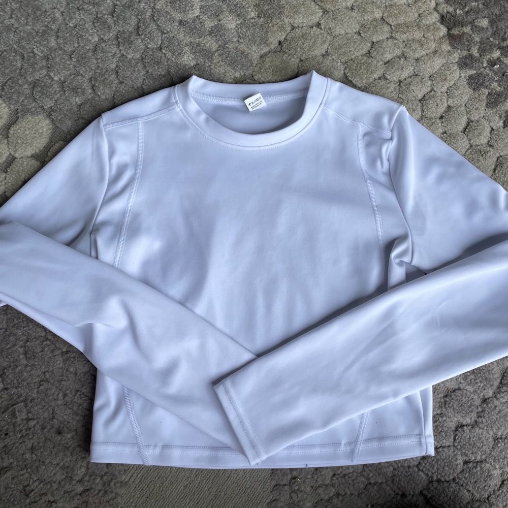 White Long Sleeve Crop Top